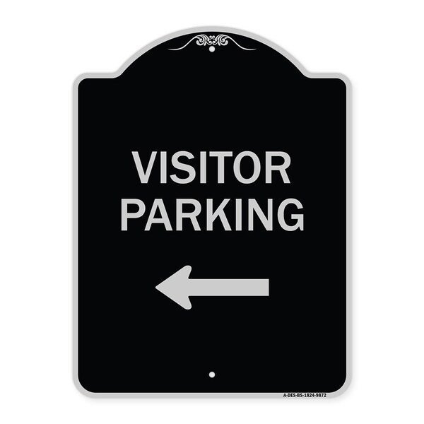 Designer Series-Visitor Parking 1, Black & Silver Heavy-Gauge Aluminum, 24" x 18", BS-1824-9872